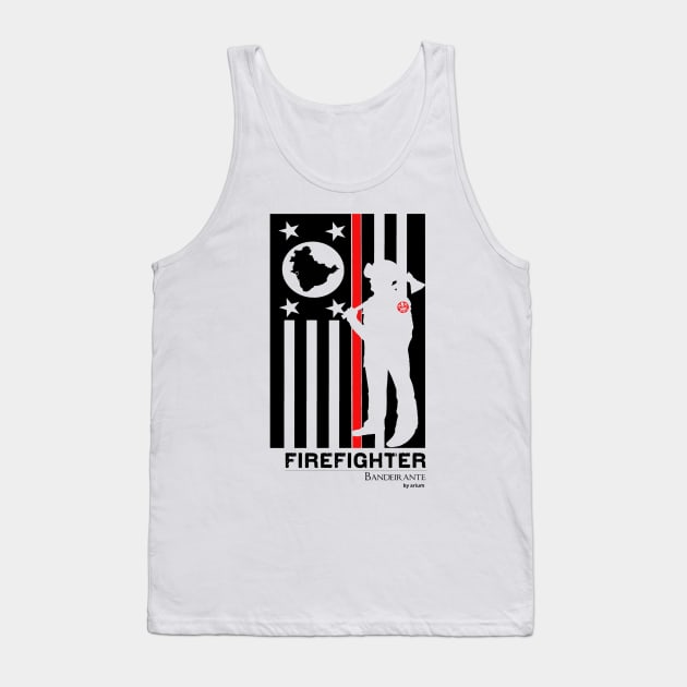 Firefighter Bandeirante Black Tank Top by Leo Carneiro